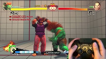 Super Street Fighter 4 Blanka Trials 1-24 PS3 Controller D-Pad Tutorial