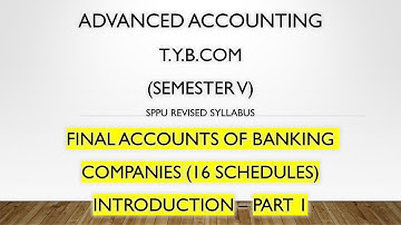 Final A/c of Banking Companies|TYBCOM Banking Companies Final A/c|16 Schedules Explained In Details|