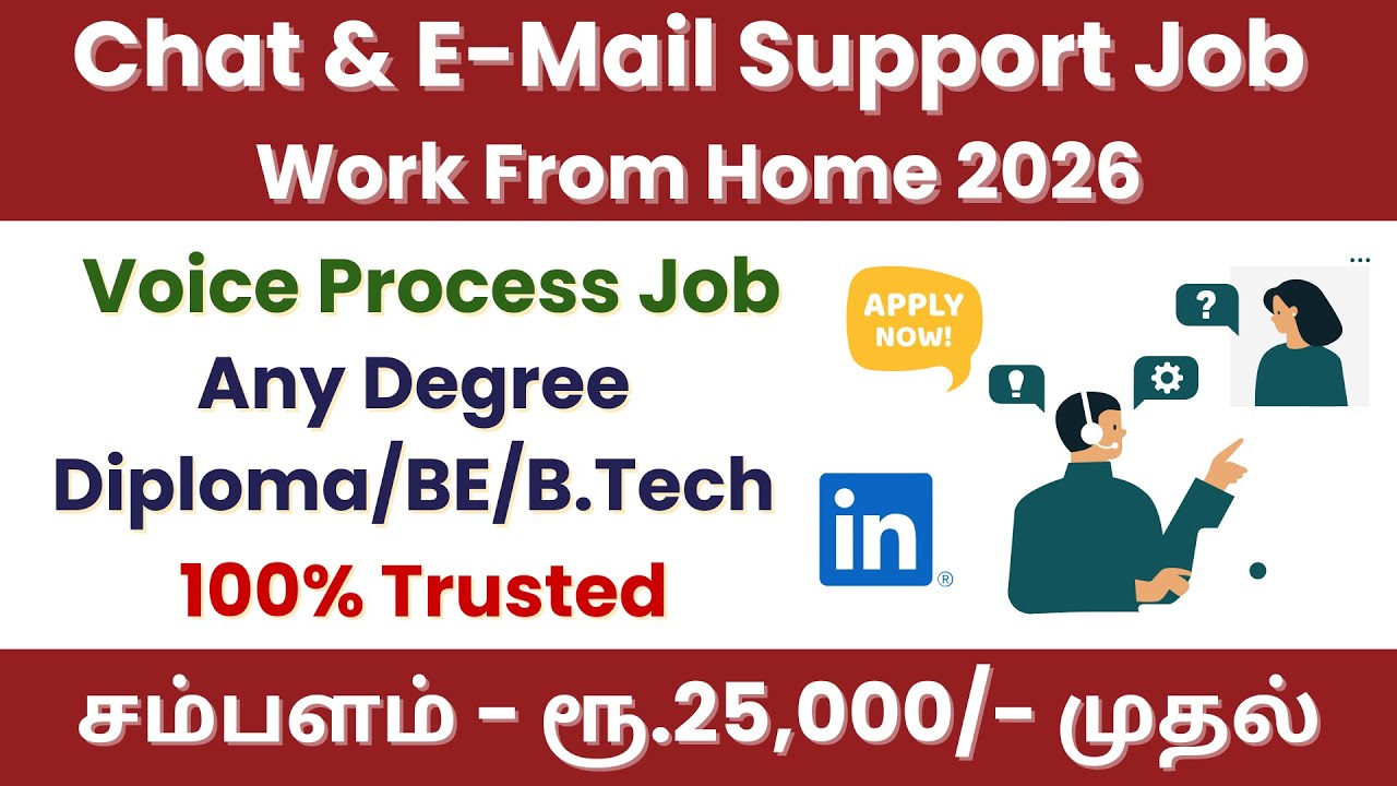 Chat & EMail Support Job Work From Home Voice Process - 2026 
