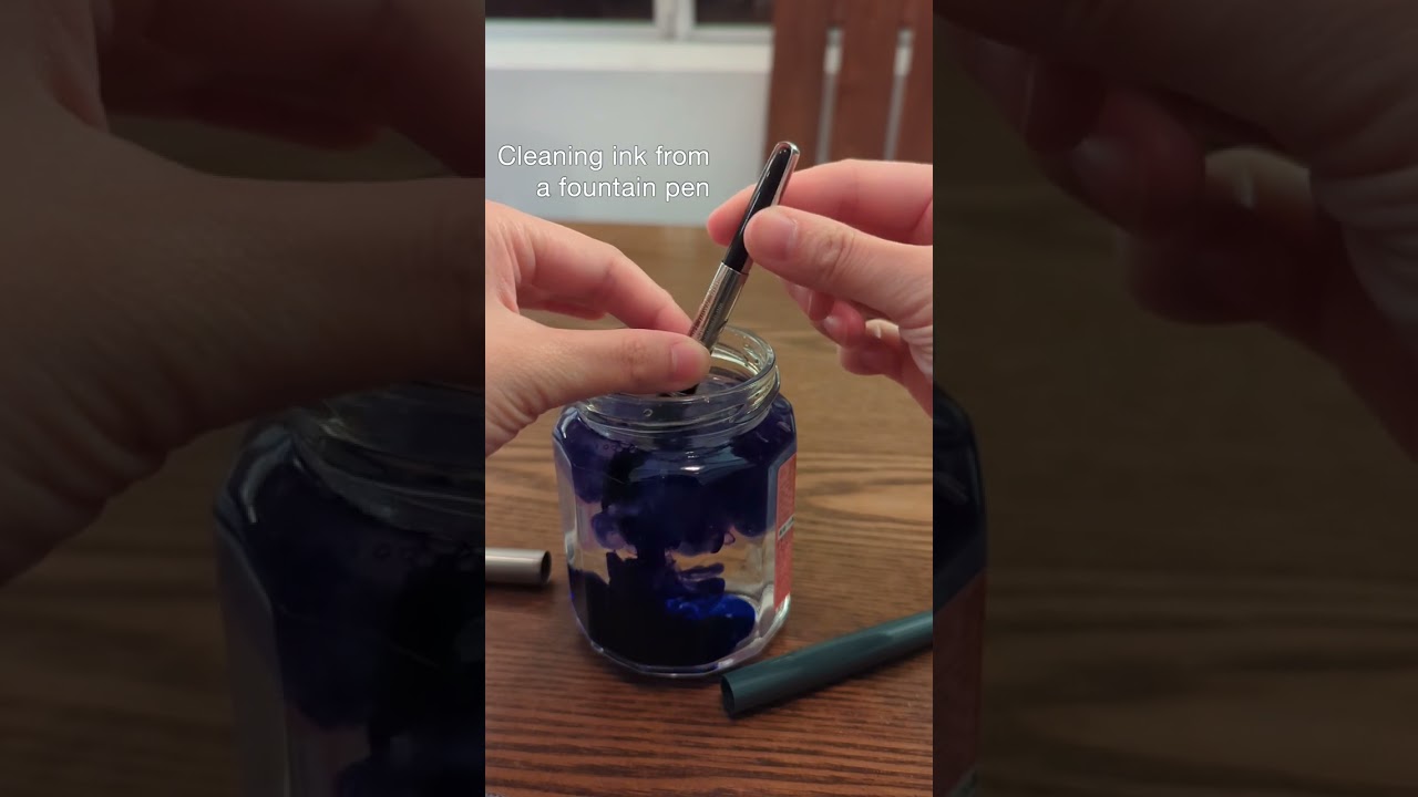 Oddly satisfying: cleaning out ink from a vintage fountain pen 