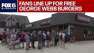 Fans enjoy free burgers at George Webb | FOX6 News Milwaukee