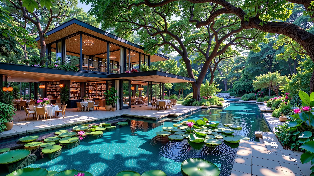 Luxury Riverside Villa Jazz | Relaxing Morning Ambience & Elegant Piano Jazz for Study, Work & Relax