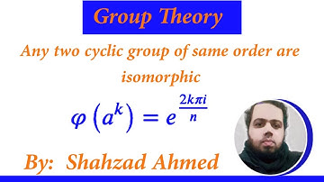 Any two cyclic group of same order are isomorphic by Shahzad Ahmed. #grouptheory #isomorphism