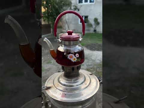 SAMOVAR TEA WITH LEMON AND BAY LEAF I THE VILLAGE  GRANDMA COOKING MANTI