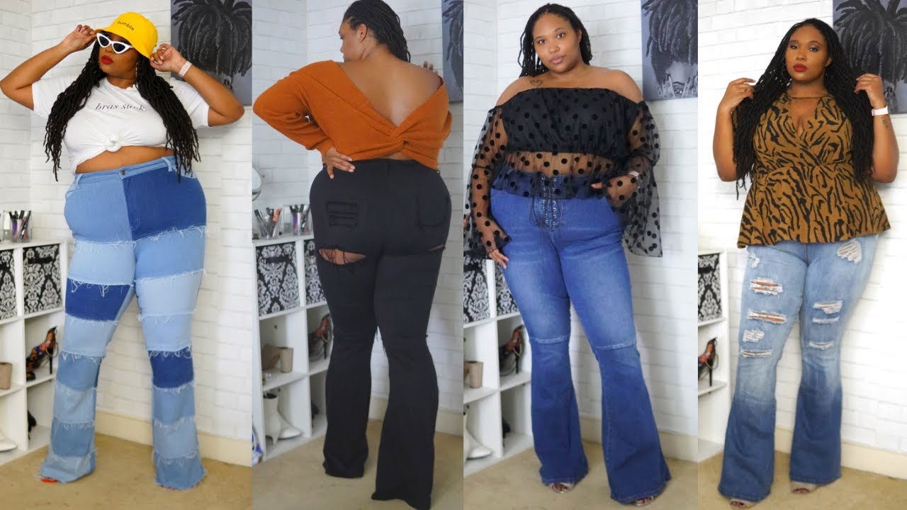 MEGAN THEE STALLION x FASHION NOVA Plus Size Tall Jeans Try On & Haul ...