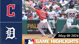 Detroit Tigers Vs. Cleveland Guardians GAME HIGHLIGHTS May 08, 2024 | 2024 MLB Season
