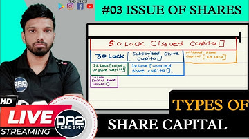 03 issue of shares - by da2 academy | 12th commerce Maharashtra board | #bcom #cma #cs #boards