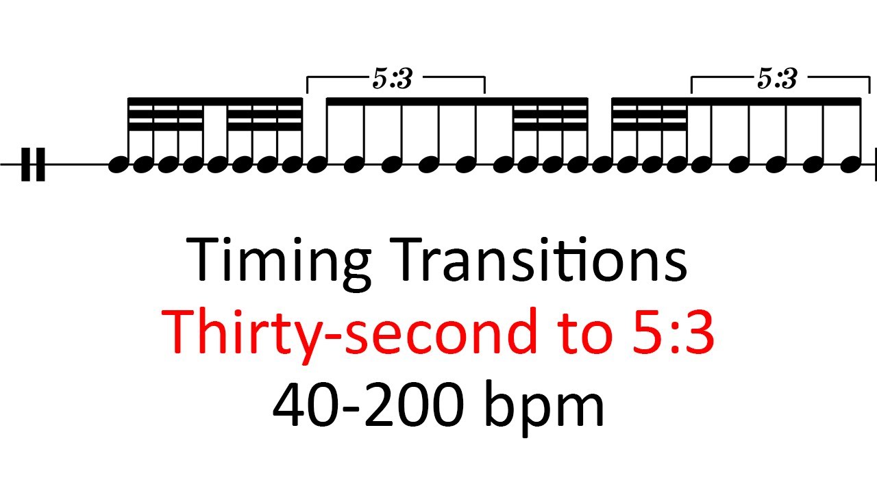 Song Timing Style Timing transitions (Thirty-second to 5:3) | 40-200 bpm sheet music ...