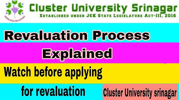 Revaluation process at Cluster University Srinagar|| Watch before applying.