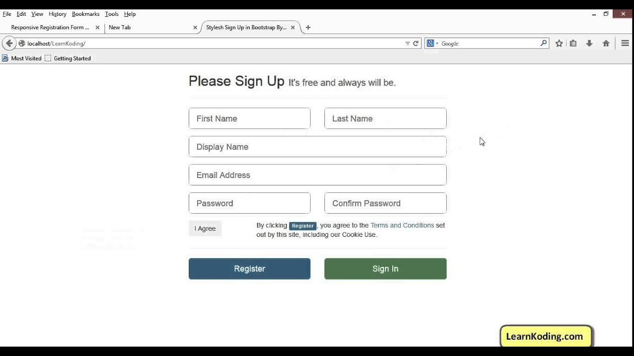 How To Make Responsive Registration Form Using Bootstrap - YouTube
