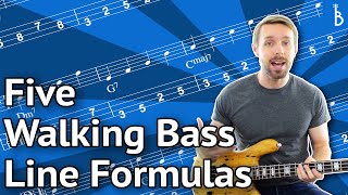 Vignette de la vidéo "Walking Bass Line Lesson: 5 Plug-And-Play Formulas You Can Use Right Now"