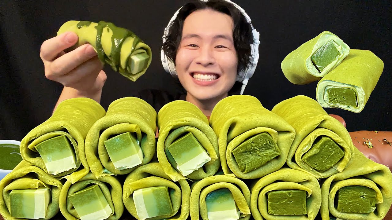 【ASMR】濃厚抹茶ゼリークレープ‼️【咀嚼音/mukbang/Eating Sounds】