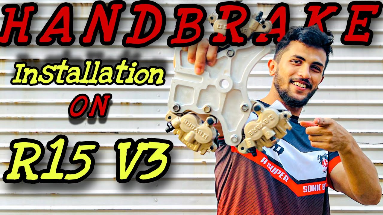 Hand brake installation on Stunt Mode R15 V3 for powerful braking || Ali akber || 