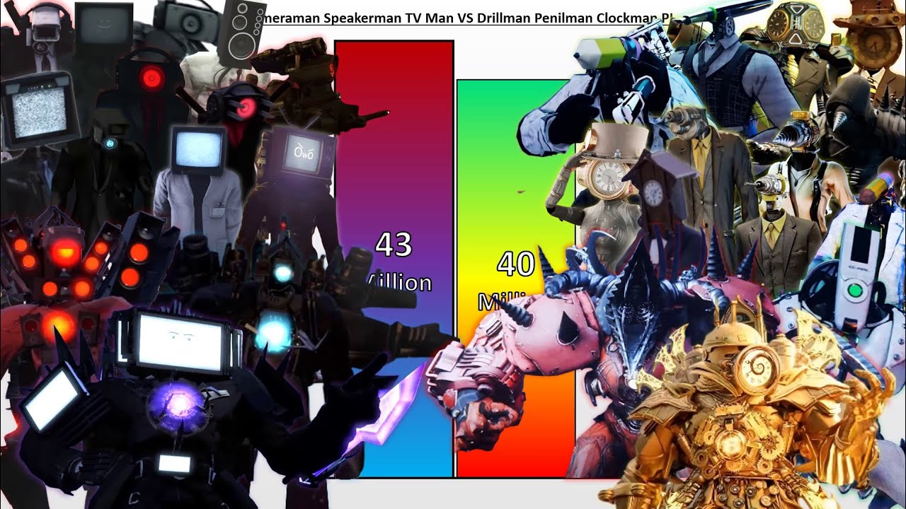 CAMERAMAN SPEAKERMAN TV MAN vs DRILLMAN CLOCKMAN PENCILMAN Power Levels 🔥