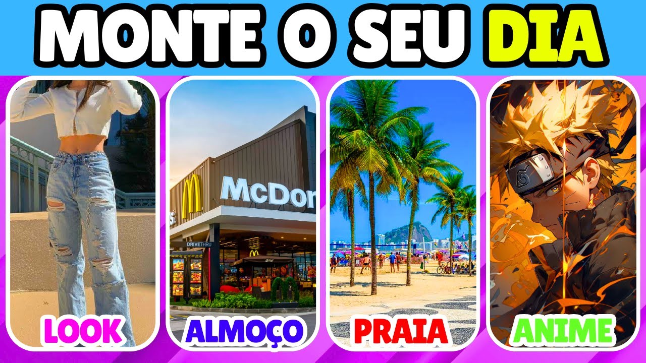 MONTE SEU DIA ✨ ESCOLHA COMO SERIA O DIA PERFEITO #quiz #monteseudia