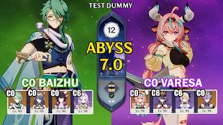 C0 Baizhu with Columbina & C0 Varesa Without Iansan | Spiral Abyss 7.0 | Genshin Impact 【原神】