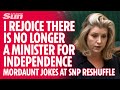 Penny mordaunt mocks snp by complimenting humza yousaf for not getting arrested