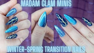 Shimmering Blue Winter-Spring Transition Nails - Madam Glam Minis @madamglamofficial