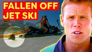 Jet Ski Riders Stuck in Crashing Waves