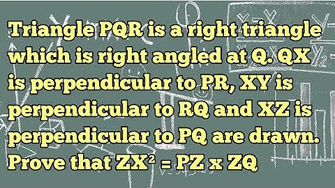 Triangle PQR is a right triangle which is right angled at Q. QX is perpendicular to PR, XY is