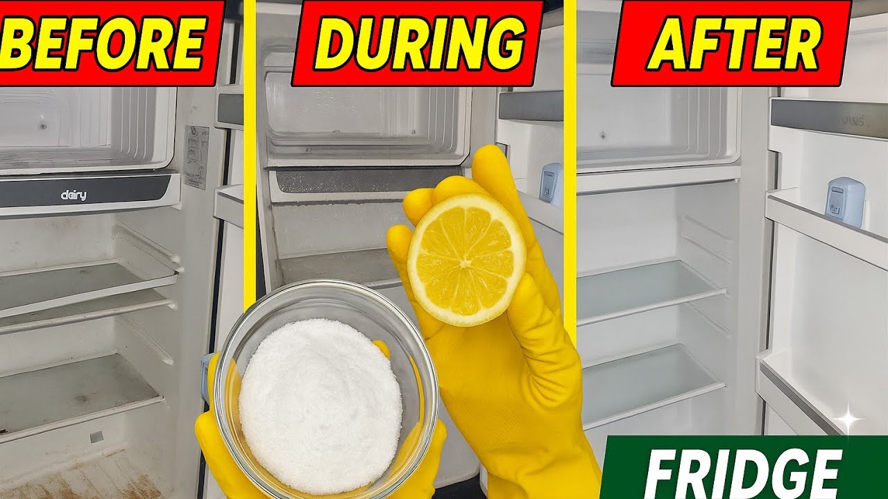 Fridge Cleaning with Baking Soda & Lemon | Natural Way to Remove Bad Smell!"