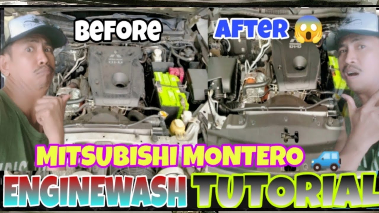HOW TO ENGINE BAY CLEANING YOUR CAR (  MITSUBISHI MONTERO ) 