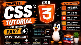 CSS Tutorial Part-4 | Border Properties in CSS | Border, Border Style, Width, Color & Radius