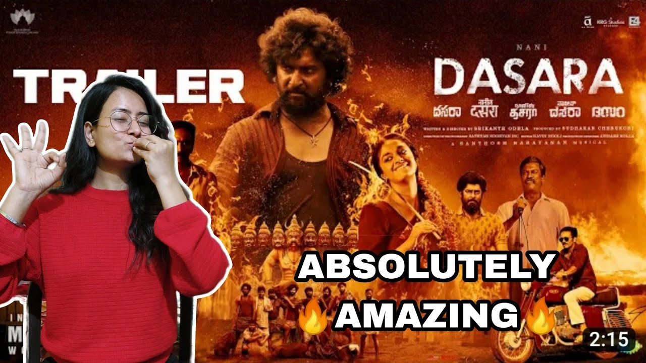 Dasara Trailer Reaction | Review | Telugu | Hindi | Nani | Keerthy Suresh | Santhosh Narayanan