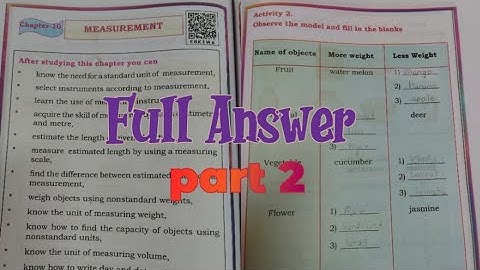 ||3rd STD maths||  chapter -10 measurement|| part -2|| full answer