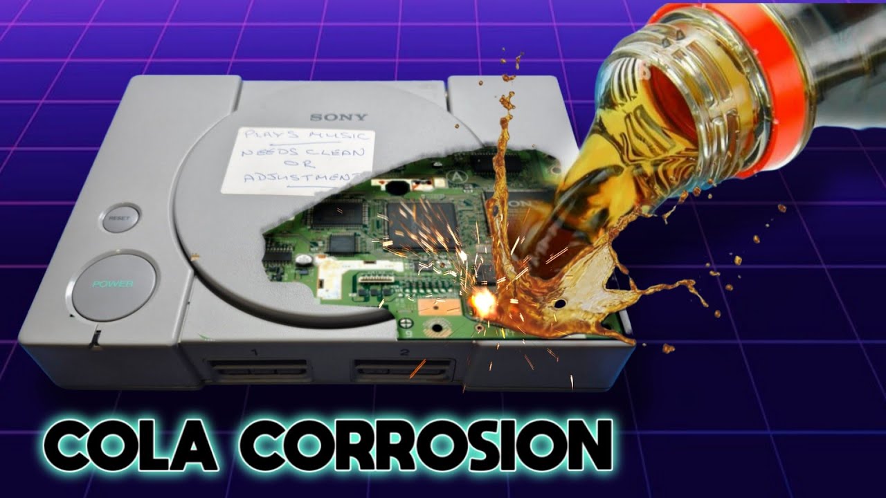 Playstation 1 SCPH 1002 With Cola Damage Is Kicking My Behind