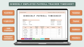 Biweekly Employee Payroll Timesheet Tracker | Excel & Google Spreadsheet Template