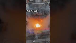 Hydraulic Press vs Car Batteries Explosion! 😱🔥#HydraulicPress #BatteryExplosion #Shorts #ViralShorts