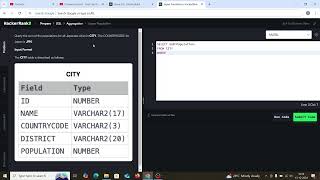 Japan Population HackerRank SQL