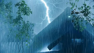 RAIN and THUNDER bedtime sounds | Deep Sleep with Heavy Rain on Tin Roof, Relax, Study
