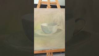 Oil painting of a white cup #art #painting #softcolors