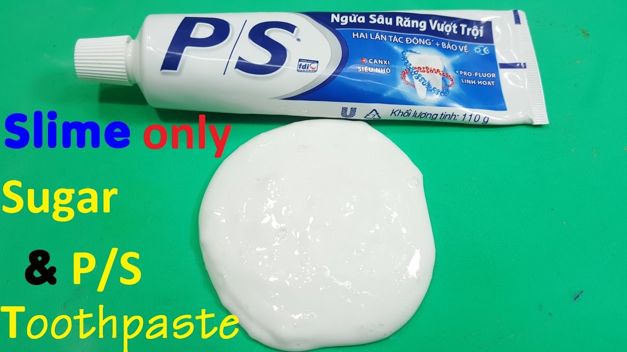 Ps Toothpaste Slime With Sugar Easy 2 Ingredients Toothpaste Slime No Glue No Borax