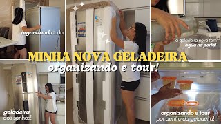 MINHA GELADEIRA NOVA CHEGOU! | Organizando e tour pela geladeira!