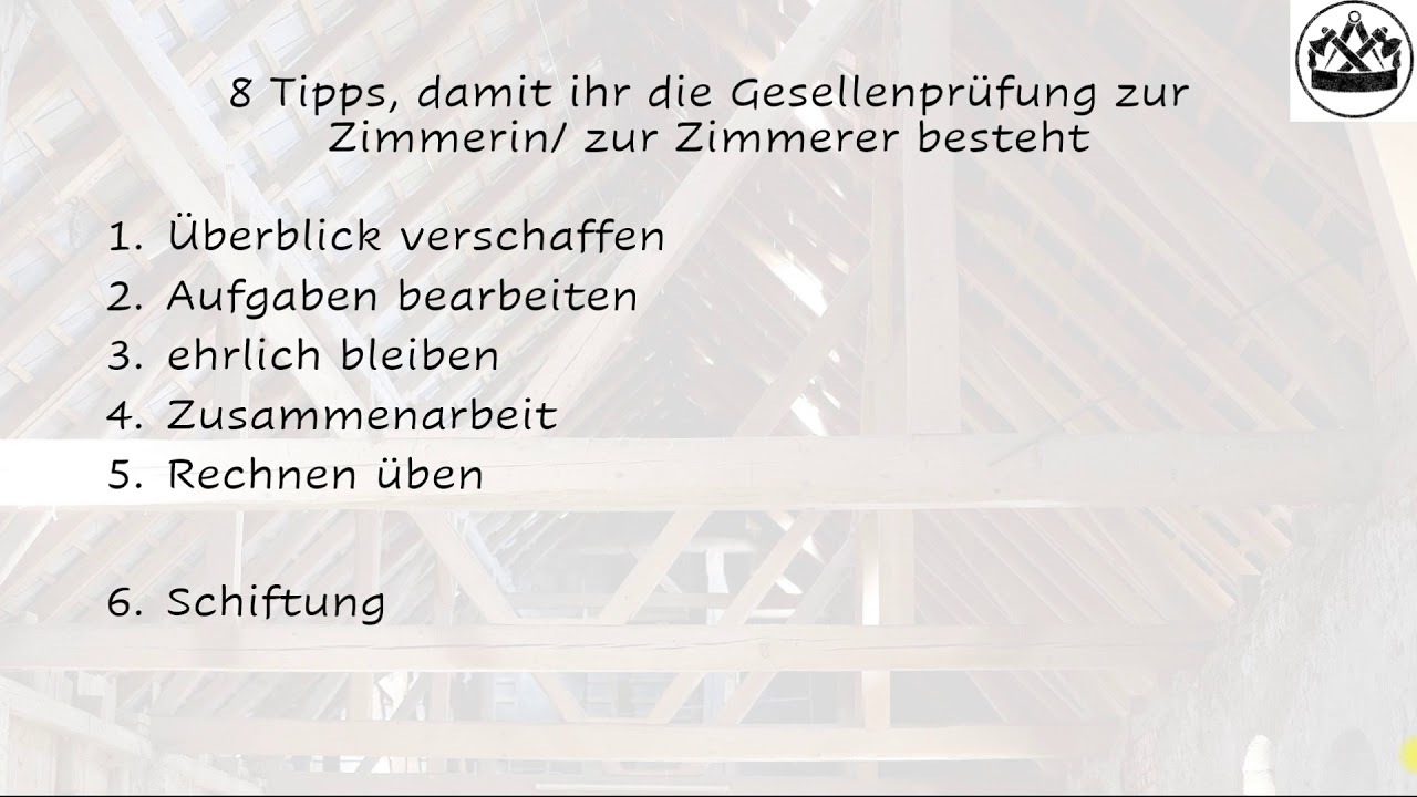 New 8 Tipps zur Gesellenprüfung der Zimmerer