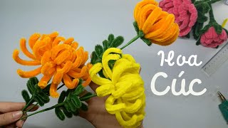 Quỳnh Vũ 💐 Cách Làm Hoa Cúc Bằng Kẽm Nhung