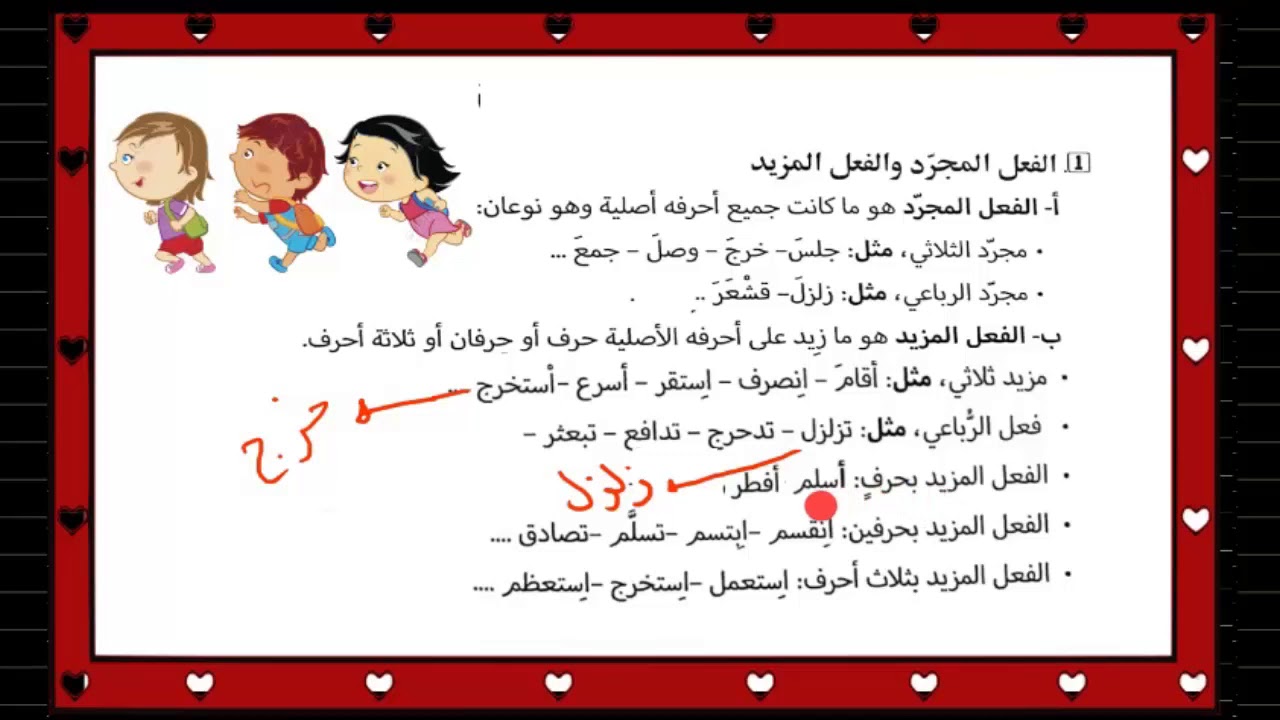 الفعل المزيد والفعل المجرد مراجعة