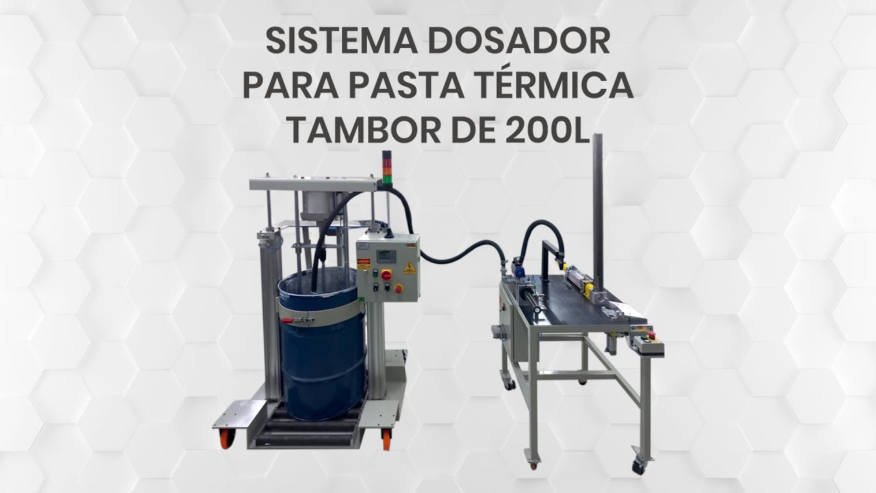 Sistema dosador para pasta térmica com tambor de 200 litros