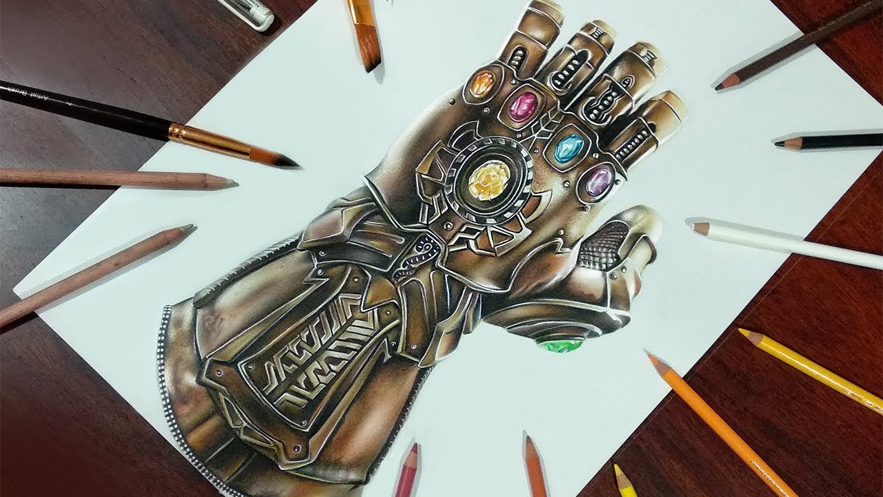 How to Draw Infinity Gauntlet | The Avengers | Step by Step - YouTube