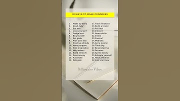 32 Ways to make progress ?