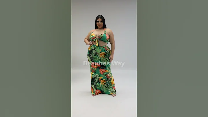 Plus Size Tropical Mama Skirt Set Fashion