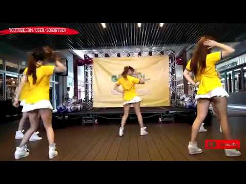 beautiful Chinese girl oops dance in mini skirt