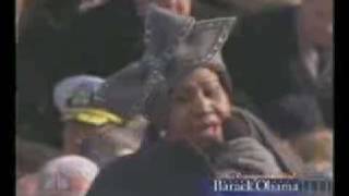 Aretha Franklin tells someone to -SHUT UP-Weird - Obama Inauguration