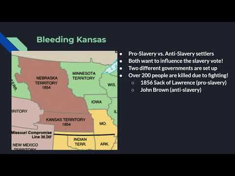 Vidéo: Comment le Kansas Nebraska Act a-t-il conduit au quizlet sur la guerre civile ?