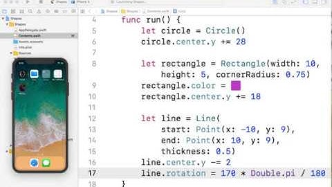 Программирование на Swift для iPad и Mac — шаблон Shapes