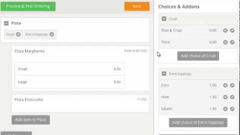 RestPOPO: Menu editor tutorial 3  Advanced settings for Menu Choices and Add ons in restaurant menu