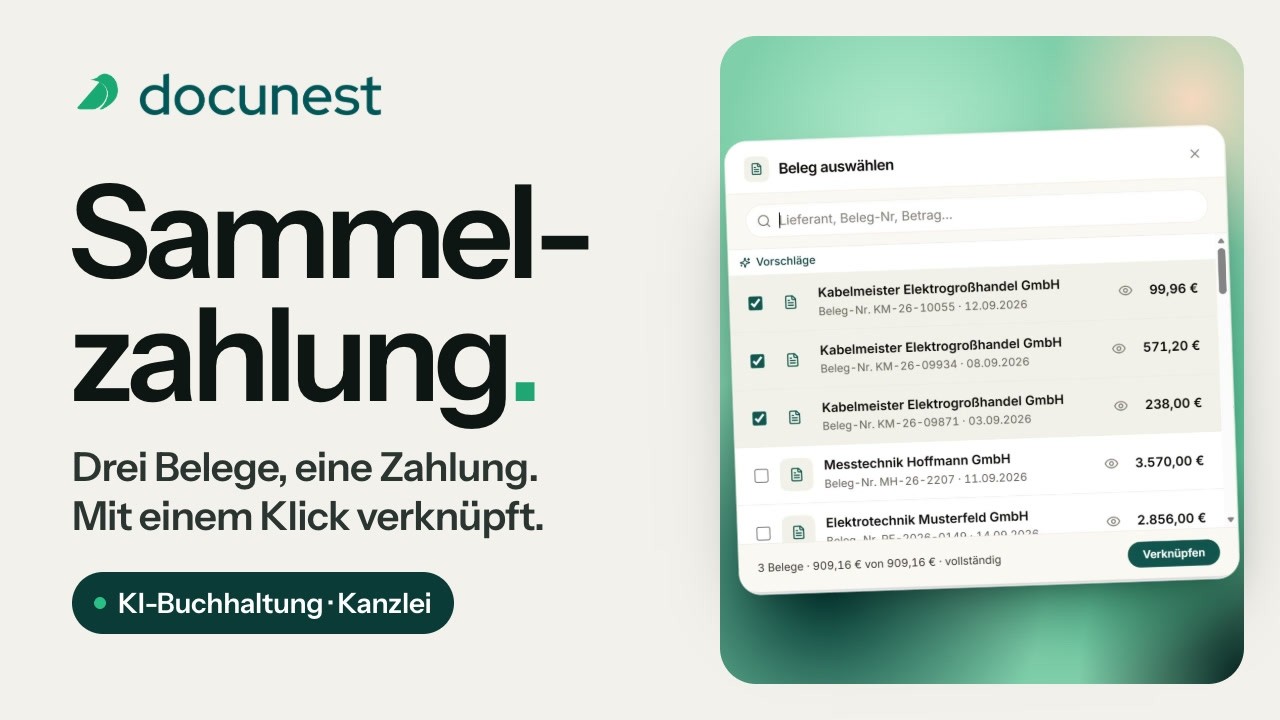 Mehrere Belege an einer Zahlung, Vorschaubild des Videos